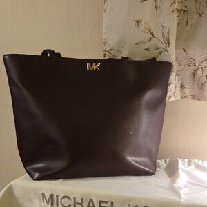 Michael Kors Dark Purple Tote with Gold Logo